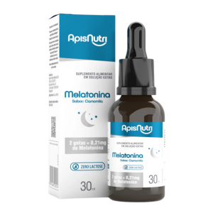 Melatonina Gotas 30ml Sabor Camomila Alta Concentração 0,21mg por Porção - ApisNutri